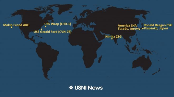 美国有多少航母(美国十一艘航母全球布置位置)